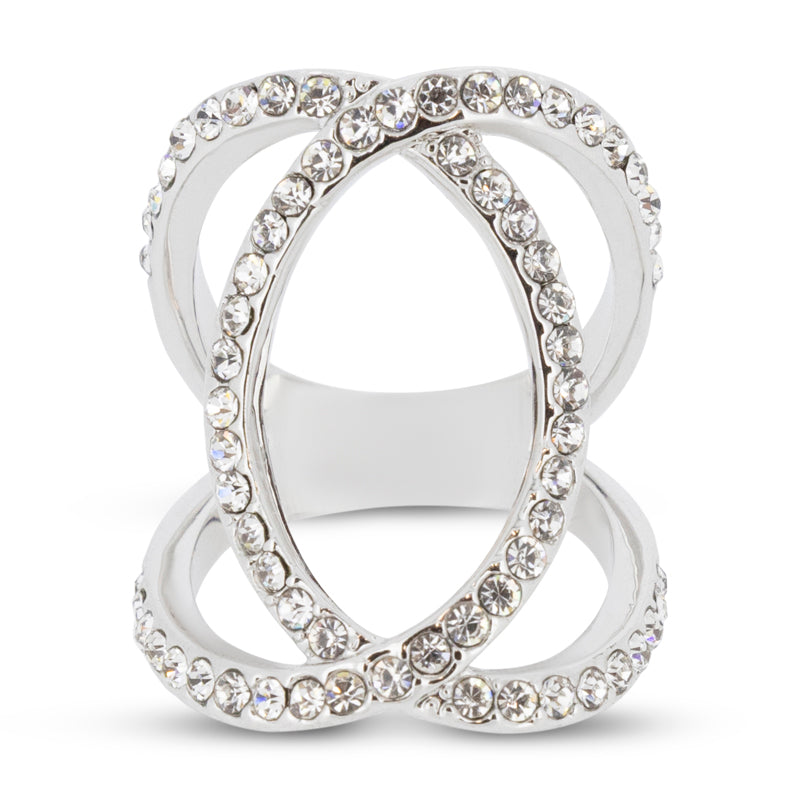 Covet Rhodium Infinity Pave Silver Ring - Size 5