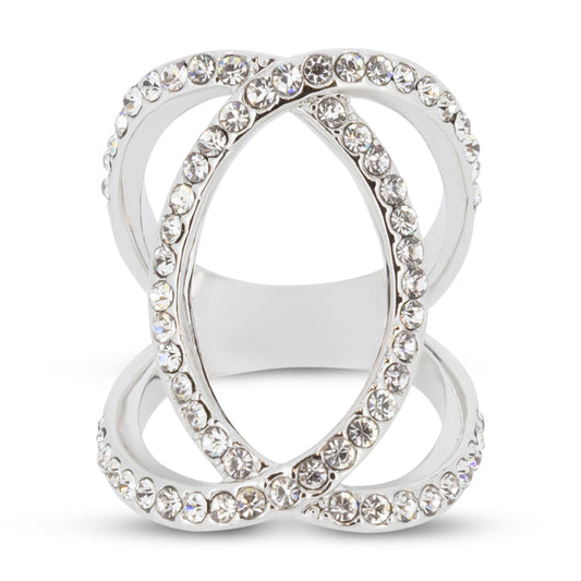Covet Rhodium Infinity Pave Silver Ring - Size 5