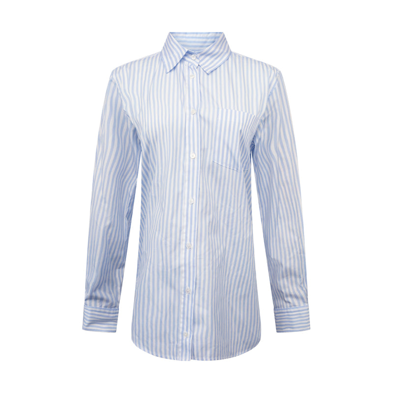 Max Mara Weekend Womens Blouse Sky Blue Striped 