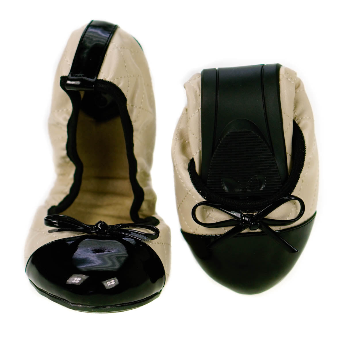 Butterfly Twists Olivia Ballerina Flat Shoes Cream & Black