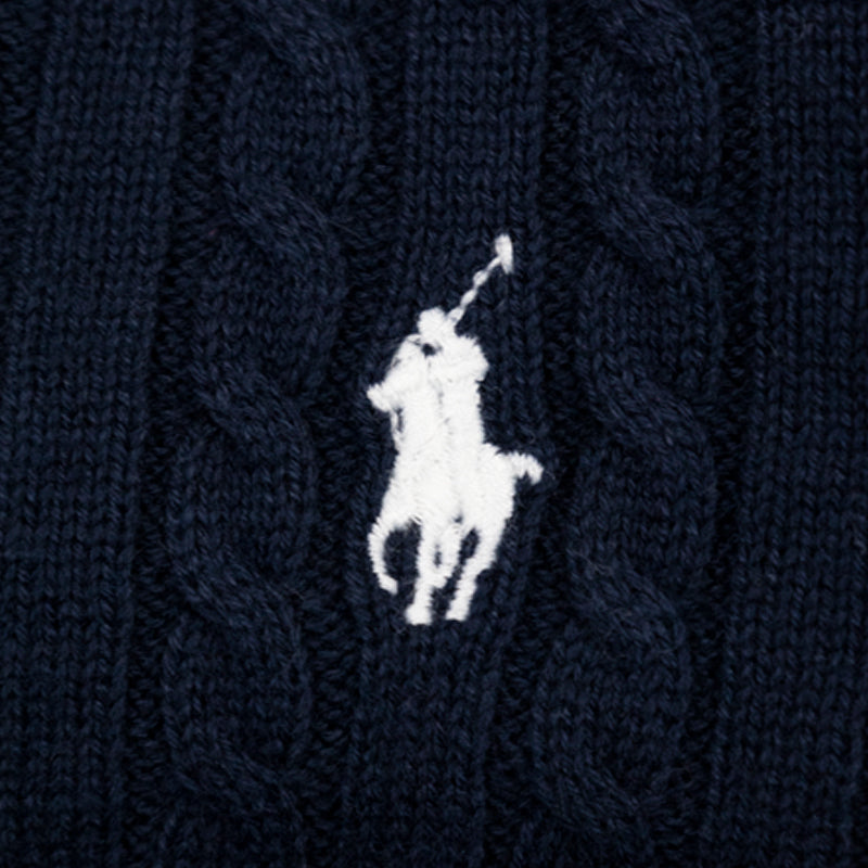 Ralph Lauren Polo Mini Cable Cotton Cardigan Hunter Navy Blue