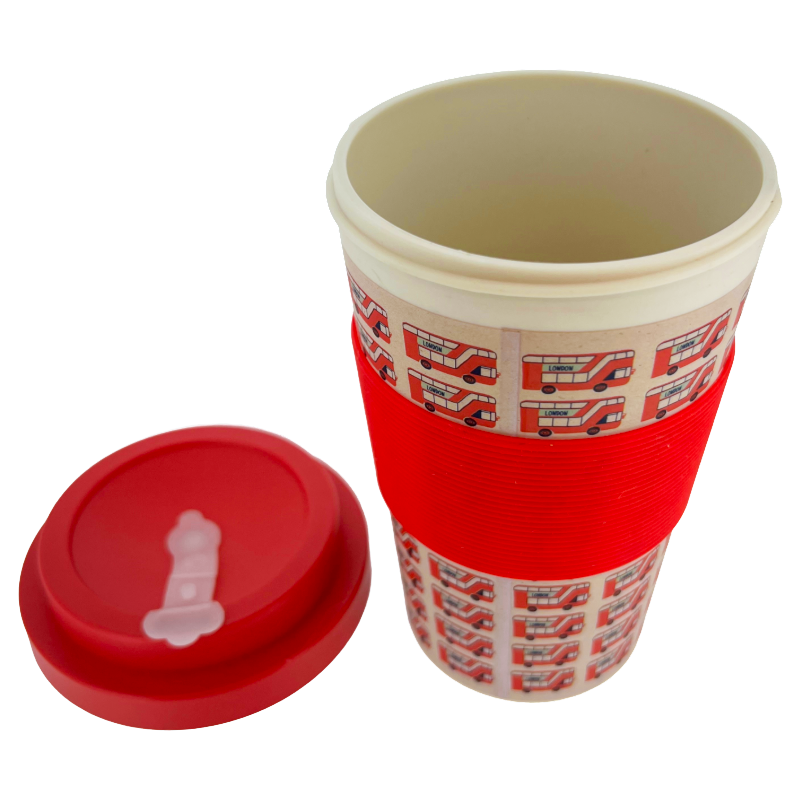 Milly Green Eco London Buses Travel Mug 400ml