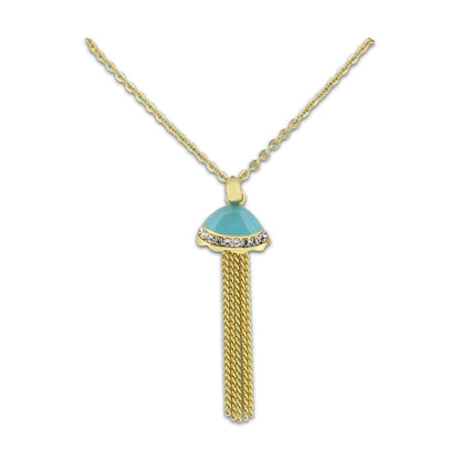 Khloelle Blue & Gold Jellyfish Necklace LC0070831