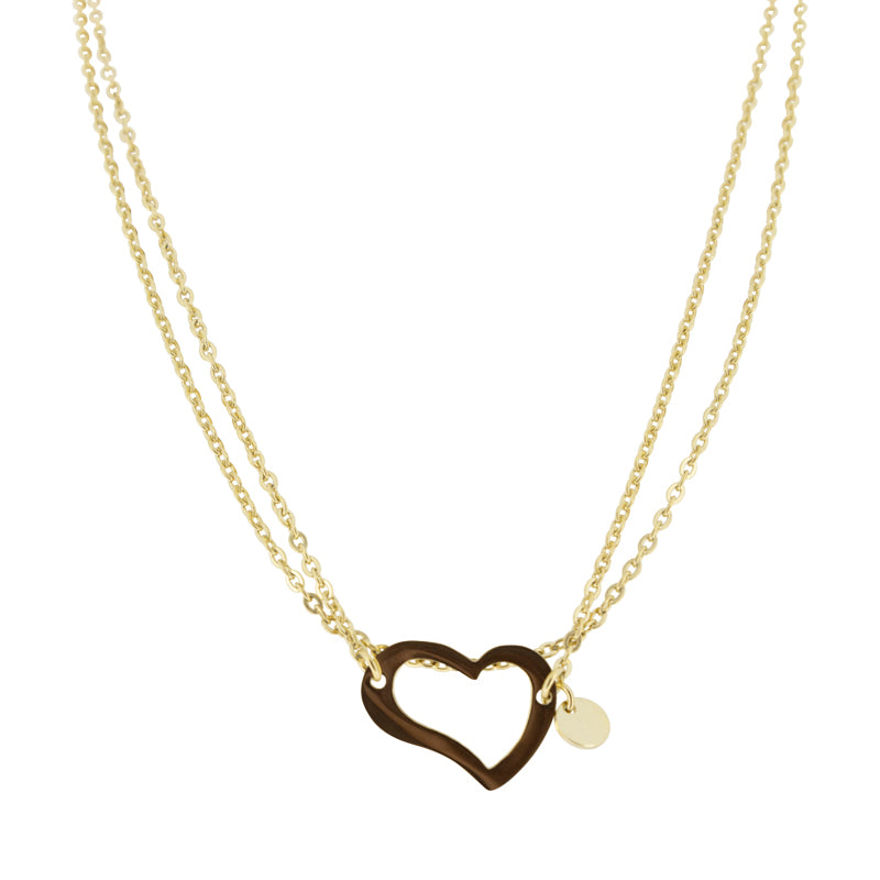 Storm Heart Necklace Gold