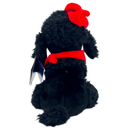 Keel Toys Paris France Poodle Black 20cm With Hat & Bandana
