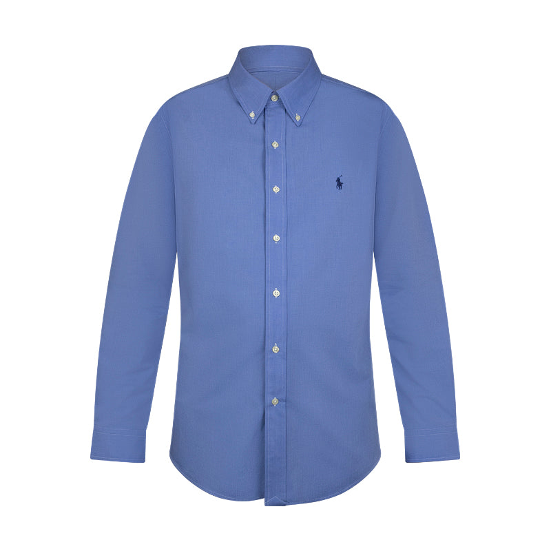 Ralph Lauren Men's Custom Fit Stretch Poplin Shirt Blue