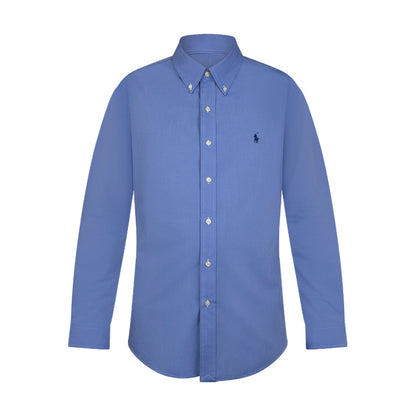 Ralph Lauren Men's Custom Fit Stretch Poplin Shirt Blue