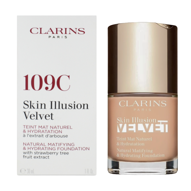 Clarins Skin Illusion Velvet Foundation 109C 30ml (Blemished Box)