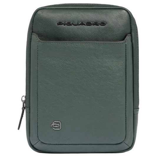 Piquadro Men's Black Square Crossbody Bag Green 