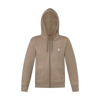 Polo Ralph Lauren Double Knit Full Zip Hoodie Brown