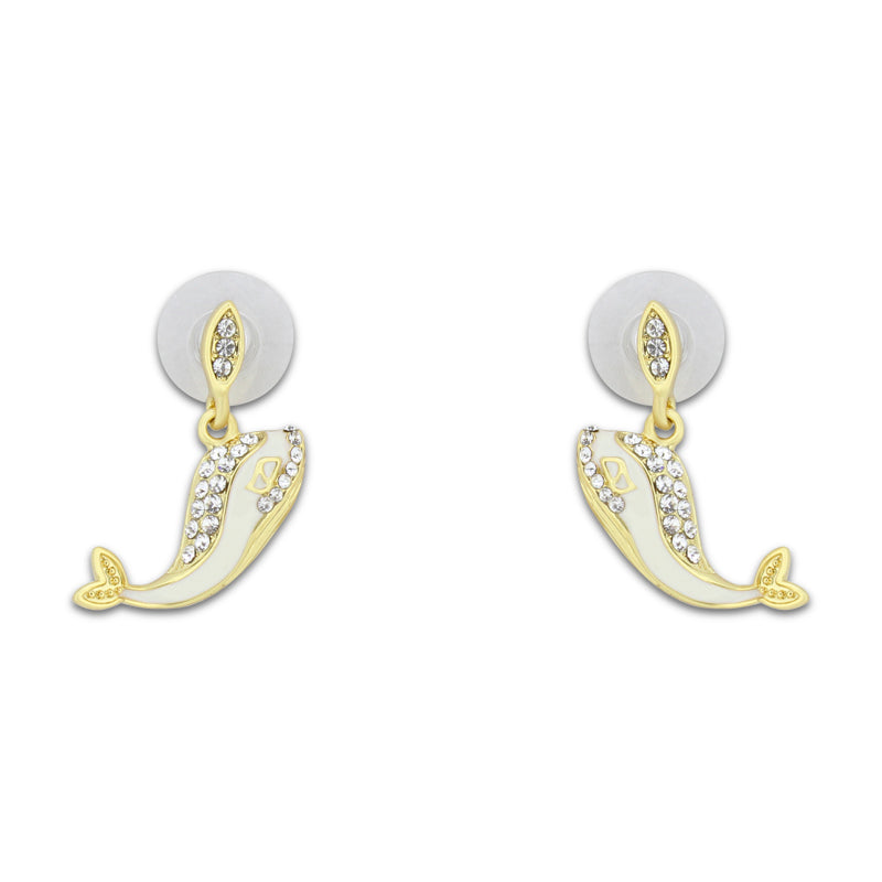 Khloelle Silver And Gold Whale Earrings LC0070840