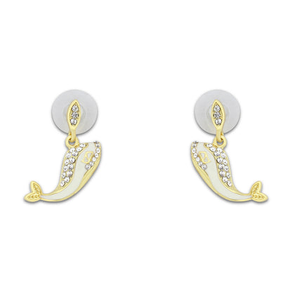 Khloelle Silver And Gold Whale Earrings LC0070840