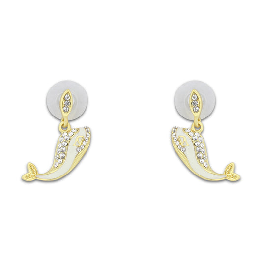 Khloelle Silver And Gold Whale Earrings LC0070840