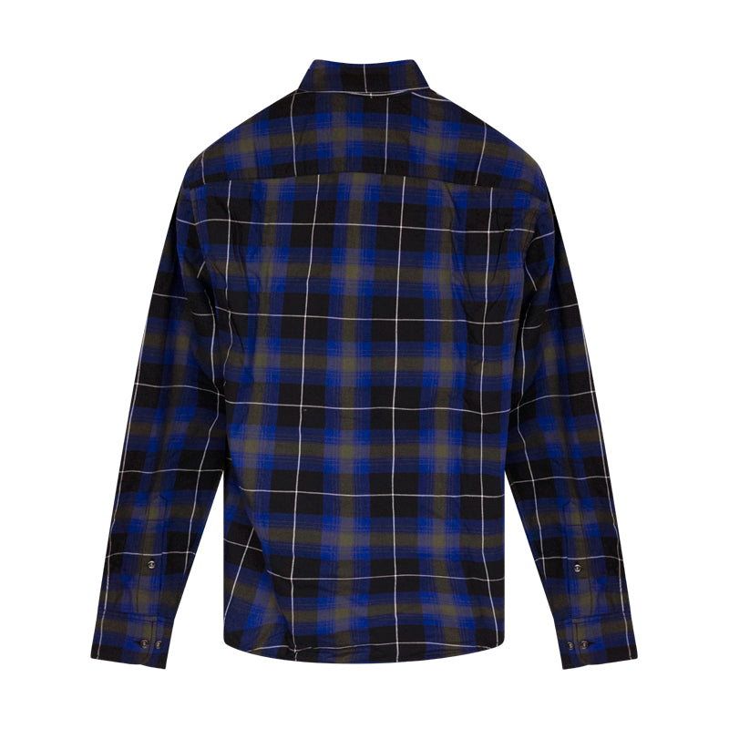 Armani Men's Blue & Black Check Shirt Small