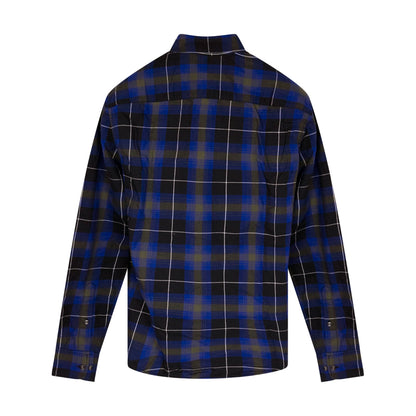 Armani Men's Blue & Black Check Shirt Small