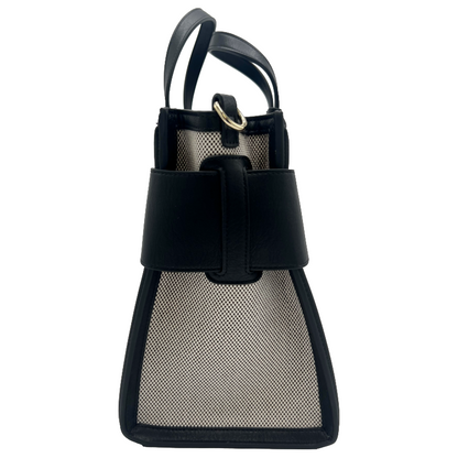 Armani Exchange Shopper Bag Black Crinkle Effect Fabric Women's