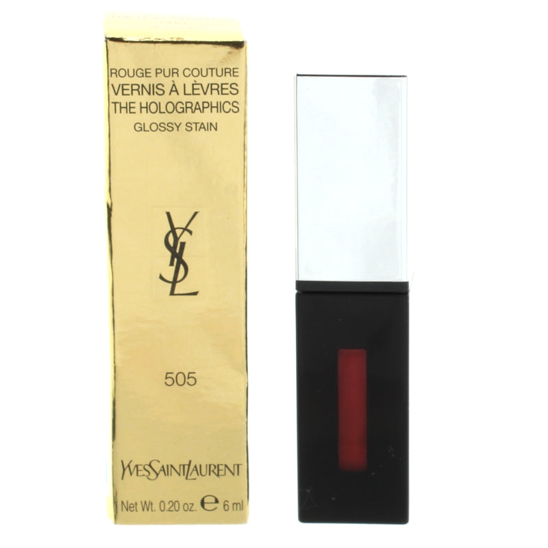 YSL Rouge Pur Couture The Holographics Glossy Stain 505 Video Red
