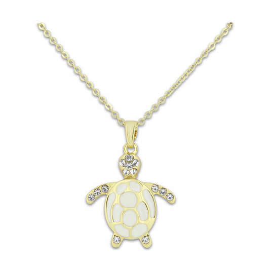 Khloelle Gold and White Turtle Necklace LC0070804