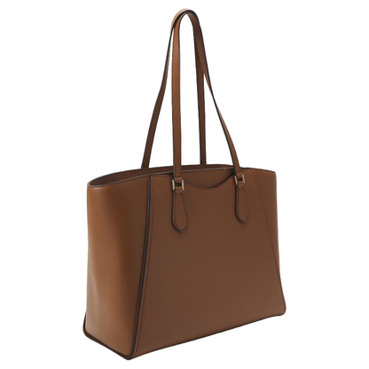 Michael Kors Taryn Large Leather Tote Bag Luggage Brown