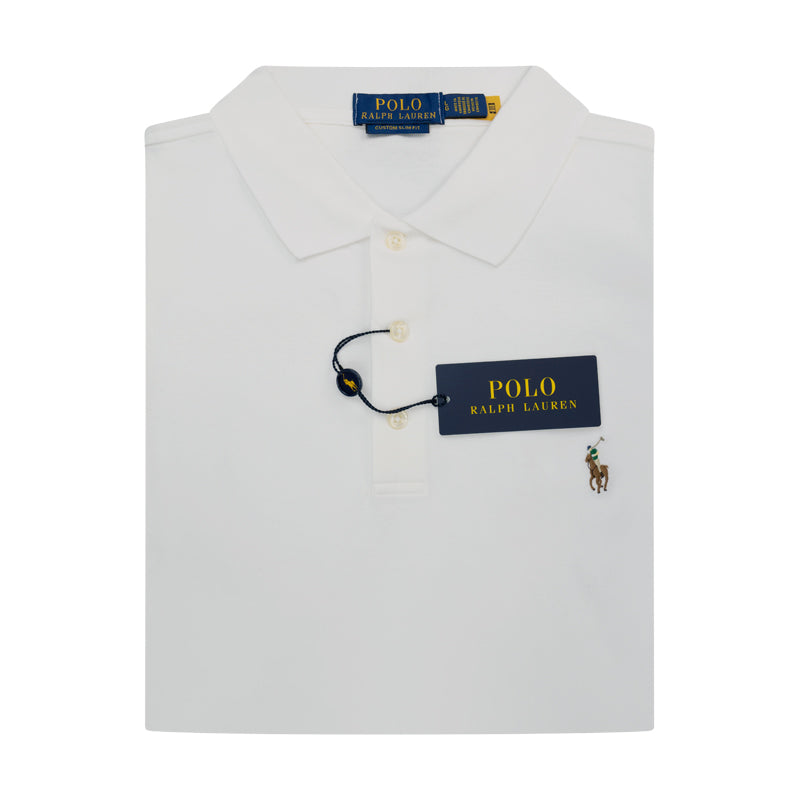 Ralph Lauren Slim Fit Polo | White Cotton Shirt