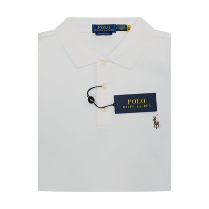 Ralph Lauren Slim Fit Polo | White Cotton Shirt