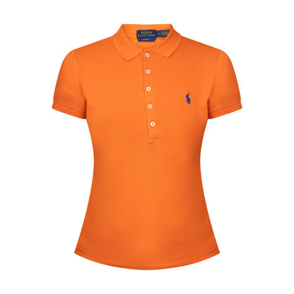 Ralph Lauren Women's Slim Fit Polo Shirt Orange