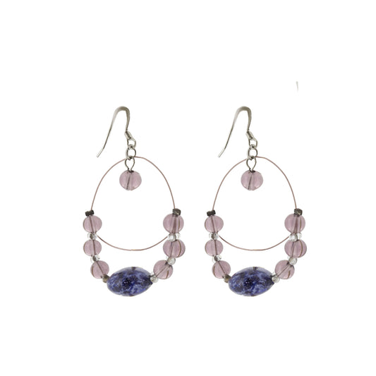 Antica Murrina Purple Bead Glass Earrings OR297A05