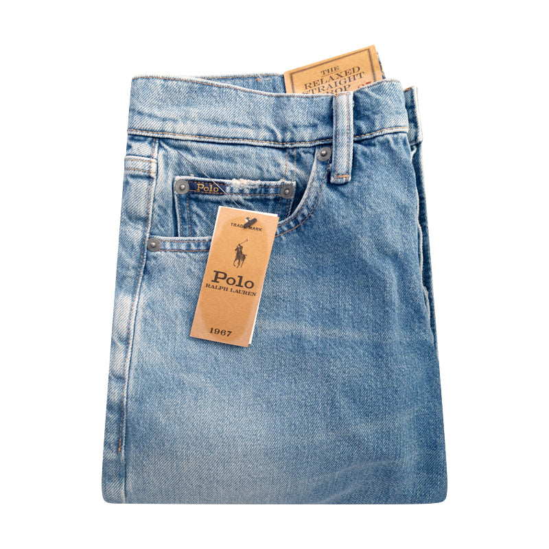 Ralph Lauren Polo High-Rise Relaxed Straight Crop Jeans Blue Women's