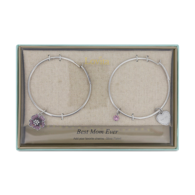 Lovita Silver Charm Bangle Best Mom Ever