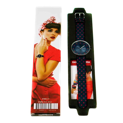 Lambretta Cielo Ladies Watch Blue With Red Dots 2104DRE