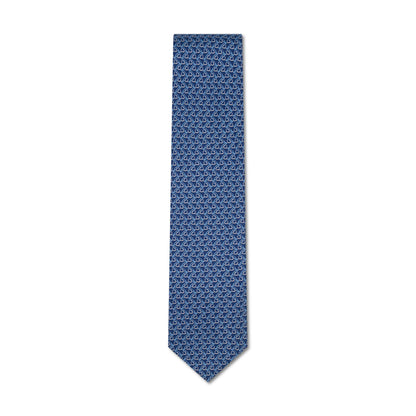 Salvatore Ferragamo Silk Clip Print Tie Blue