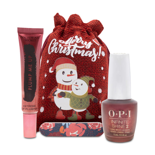 OPI Infinite Shine 2 Bogota Blackberry Nail Polish & Lip Plumper Gift Set