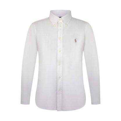 Ralph Lauren Polo Women's Slim Fit Knit Cotton Oxford Shirt White