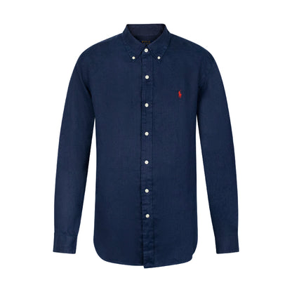 Ralph Lauren Linen Shirt | Custom Fit | Navy Blue