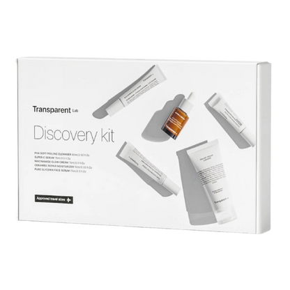 Niche Beauty Transparent Lab Discovery Kit Cleanser Serum Cream Moisturiser