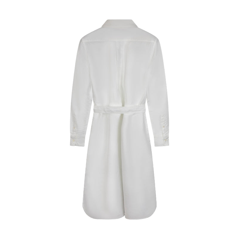 Ralph Lauren Women's Oxford Tuxedo Shirtdress White