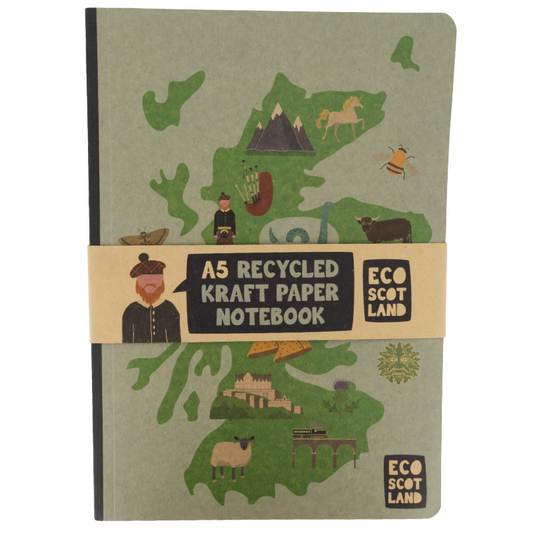 Milly Green Eco Scotland A5 Recycled Kraft Paper Notebook