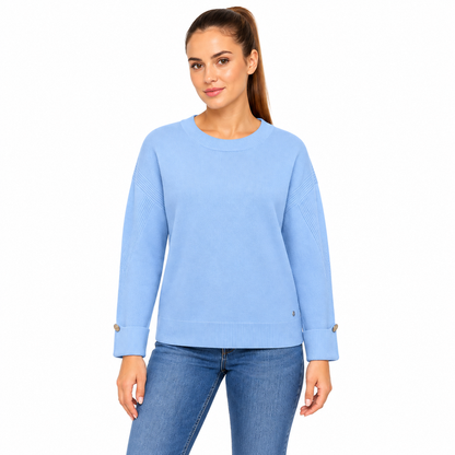 Marc Cain Women's Knitted Wool Cashmere Jumper Dark Summer Sky