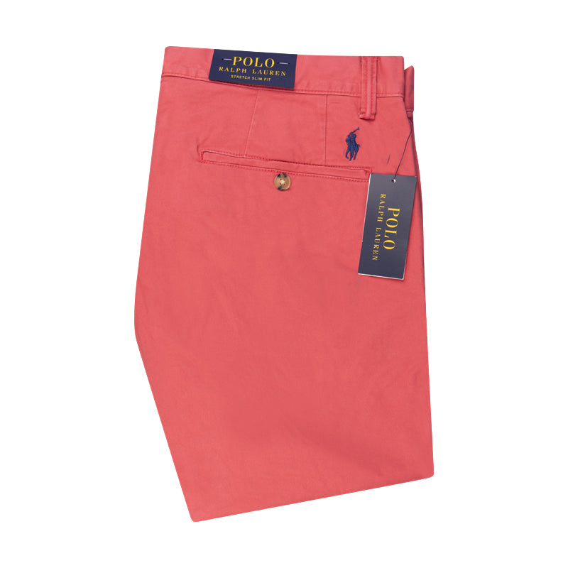 Ralph Lauren Polo Washed Stretch Slim Fit Chino Trousers Nantucket Red