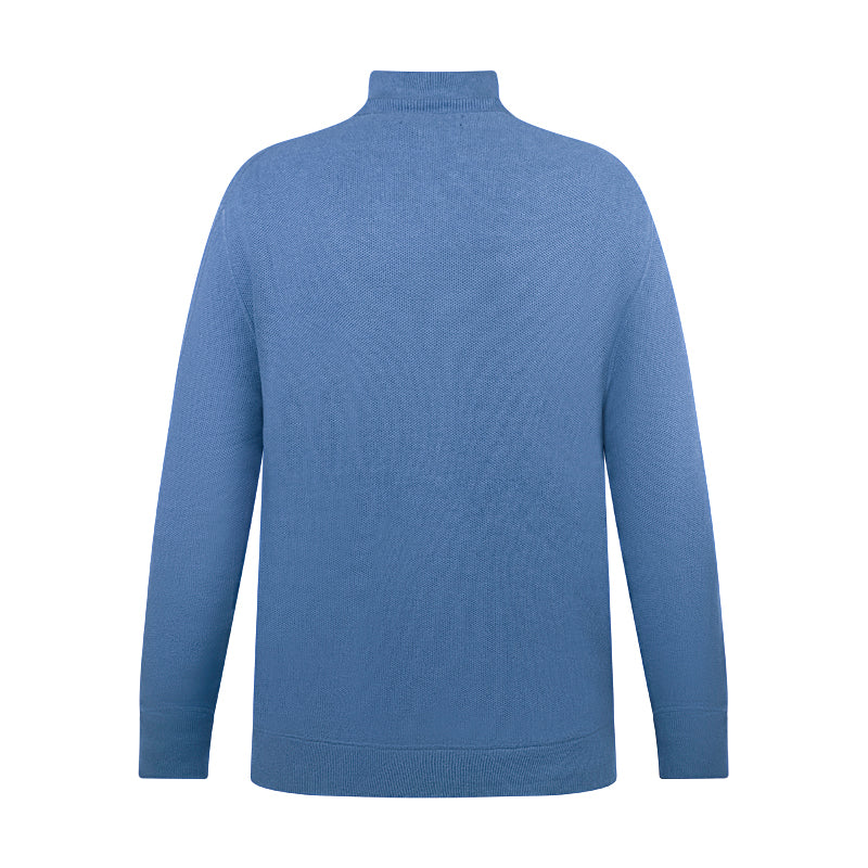 Ralph Lauren Mesh-Knit Cotton Full-Zip Sweatshirt Blue