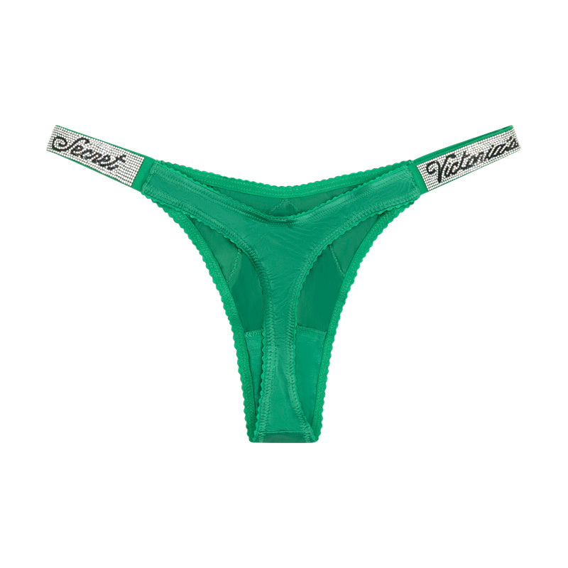 Victoria's Secret Shine Strap Lace Green Thong