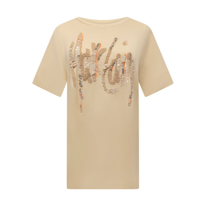 Marc Cain Women's T-Shirt Dark Cream