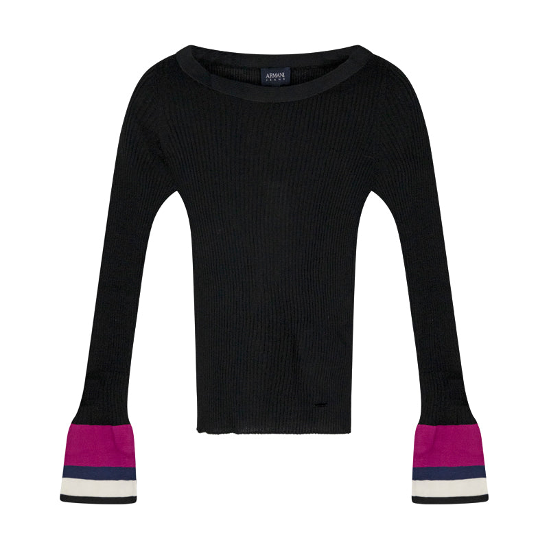 Armani Black Pink & White Ladies Jumper