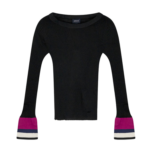 Armani Black Pink & White Ladies Jumper