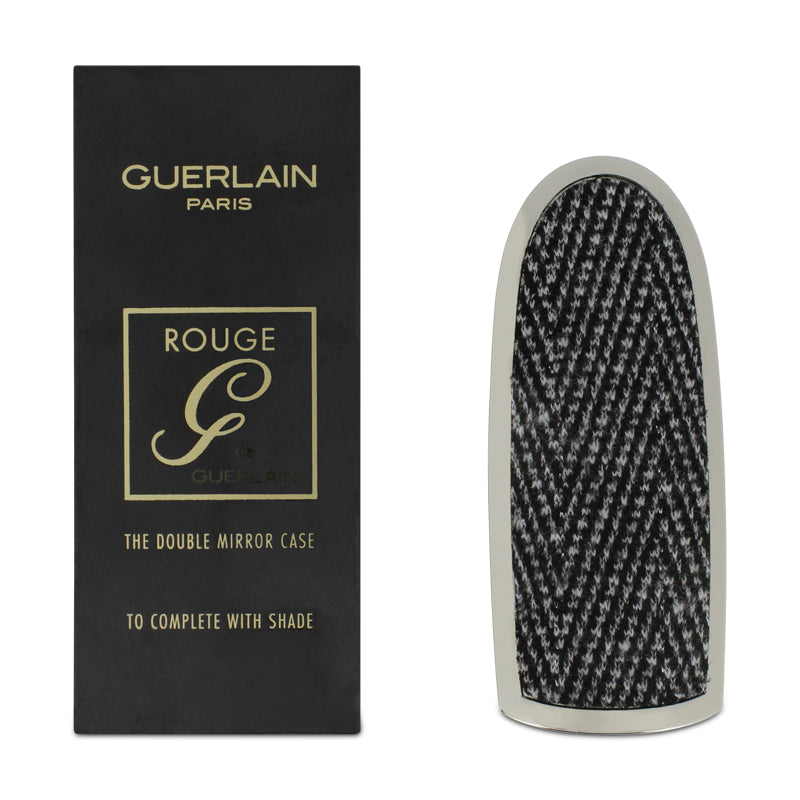Guerlain Rouge The Double Mirror Lipstick Case French Chevron