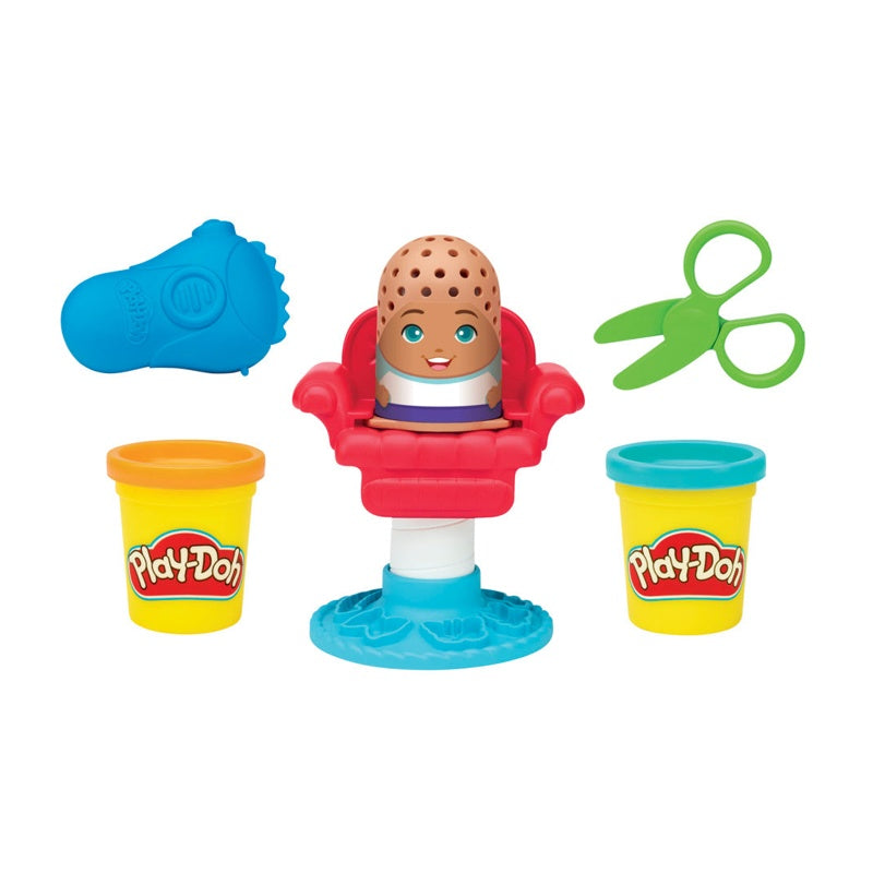 Play-Doh Mini Crazy Cuts barber chair, character, tools and two tubs
