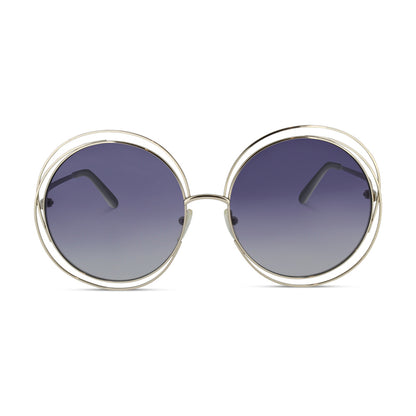 Chloe Carlina Round Silver Transparent Blue Sunglasses CE114S 770 62/18 *EX DISPLAY*