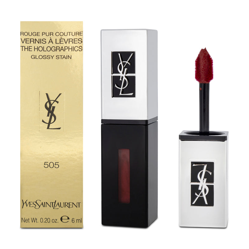 YSL Holographics Glossy Lip Stain 505 Video Red