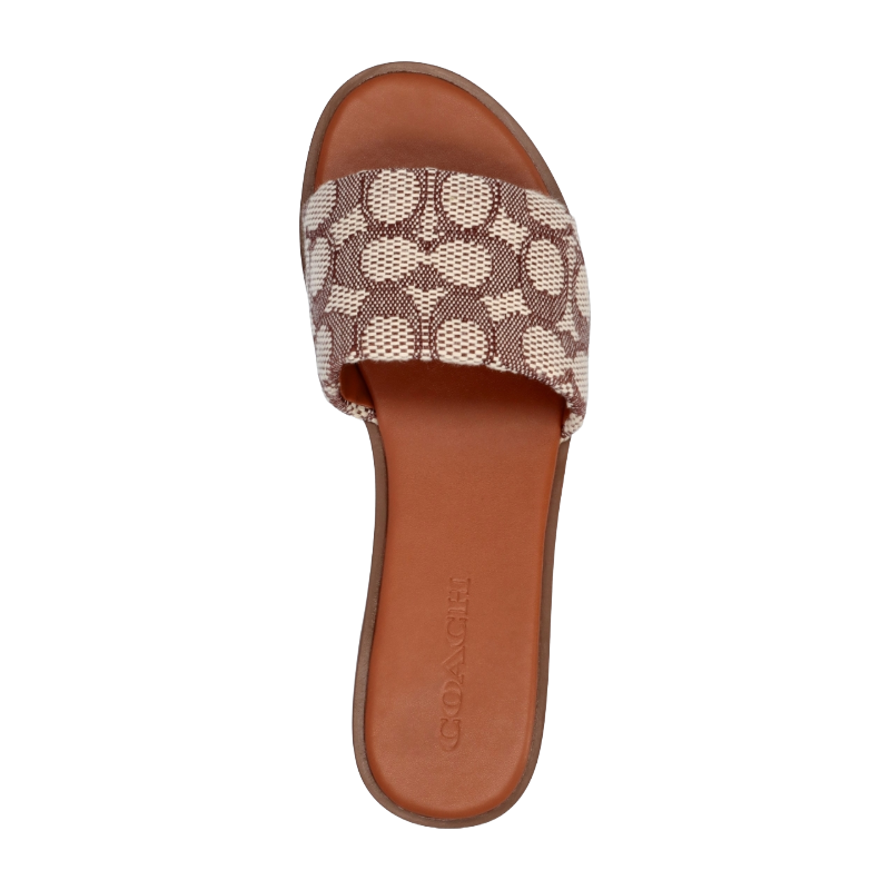 Coach Holly Quilted Leather Sandal Cocoa/Amber Brown
