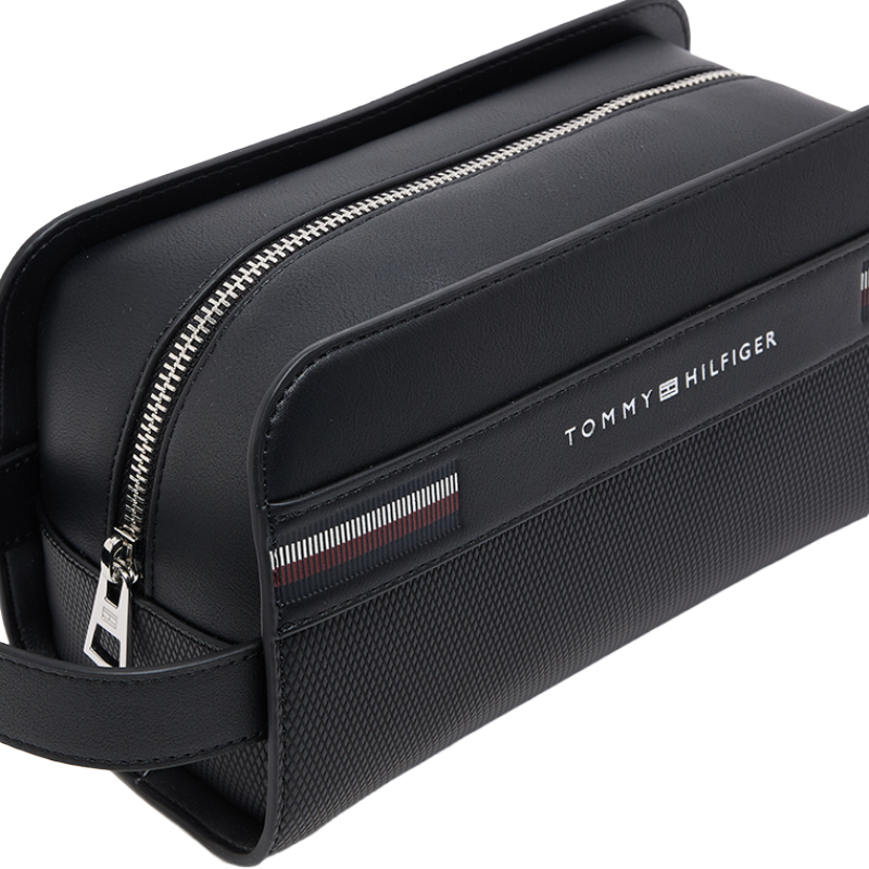 Tommy Hilfiger Men's Textured Black Toiletry Washbag